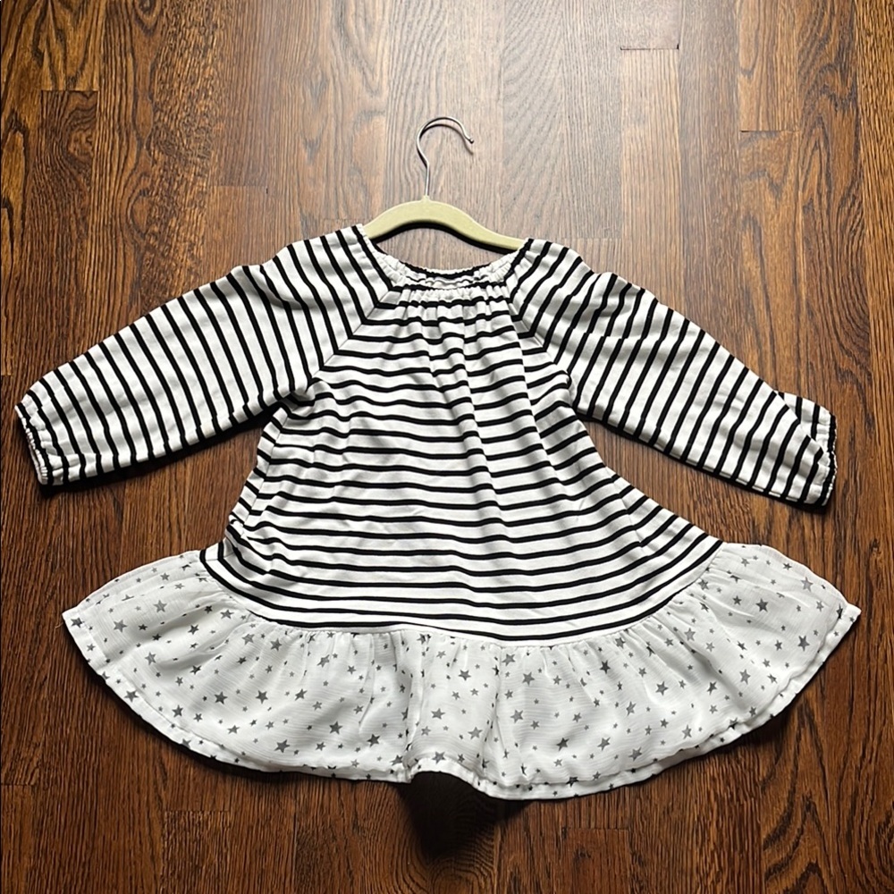 Lindsey Bernd Striped Long Sleeve Dress with Star Pattern